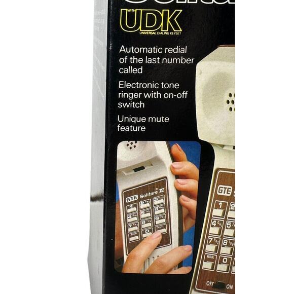 GTE Solitare IV Push Button Telephone Wood Grain Landline Vintage Retro in Box - Picture 3 of 15